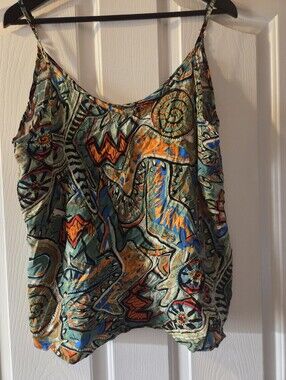 Women’s Multicolor Printed Spaghetti Strap Top
